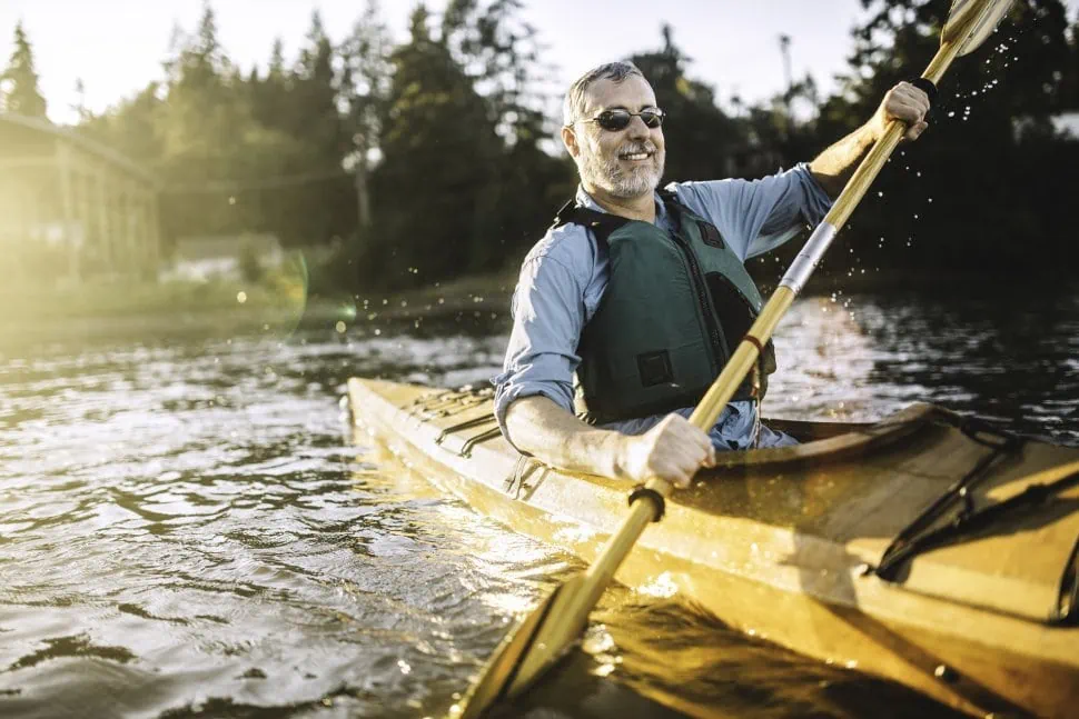 Kayaker in recovery